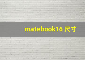 matebook16 尺寸